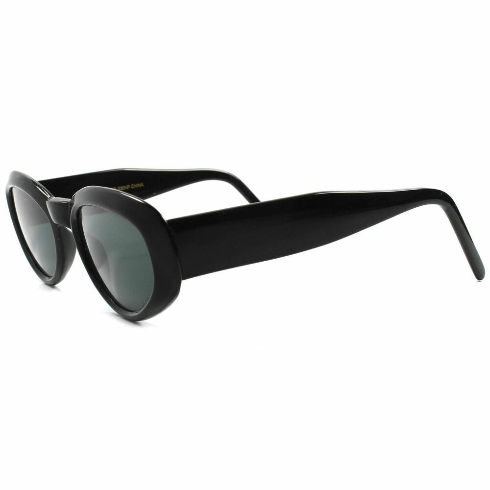 Old stock Classic Genuine Vintage 80s Style Thick Black Frame Cat Eye Sunglasses - Picture 2 of 4